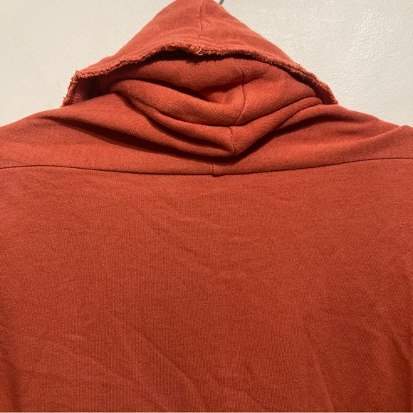 Bryn Walker Long Open Front Cardigan Size Medium Orange Side Pockets - Picture 6 of 12